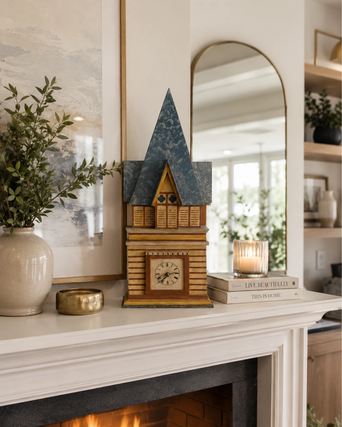VTH Art Shoppe Hand Painted Wood Decorative Clock