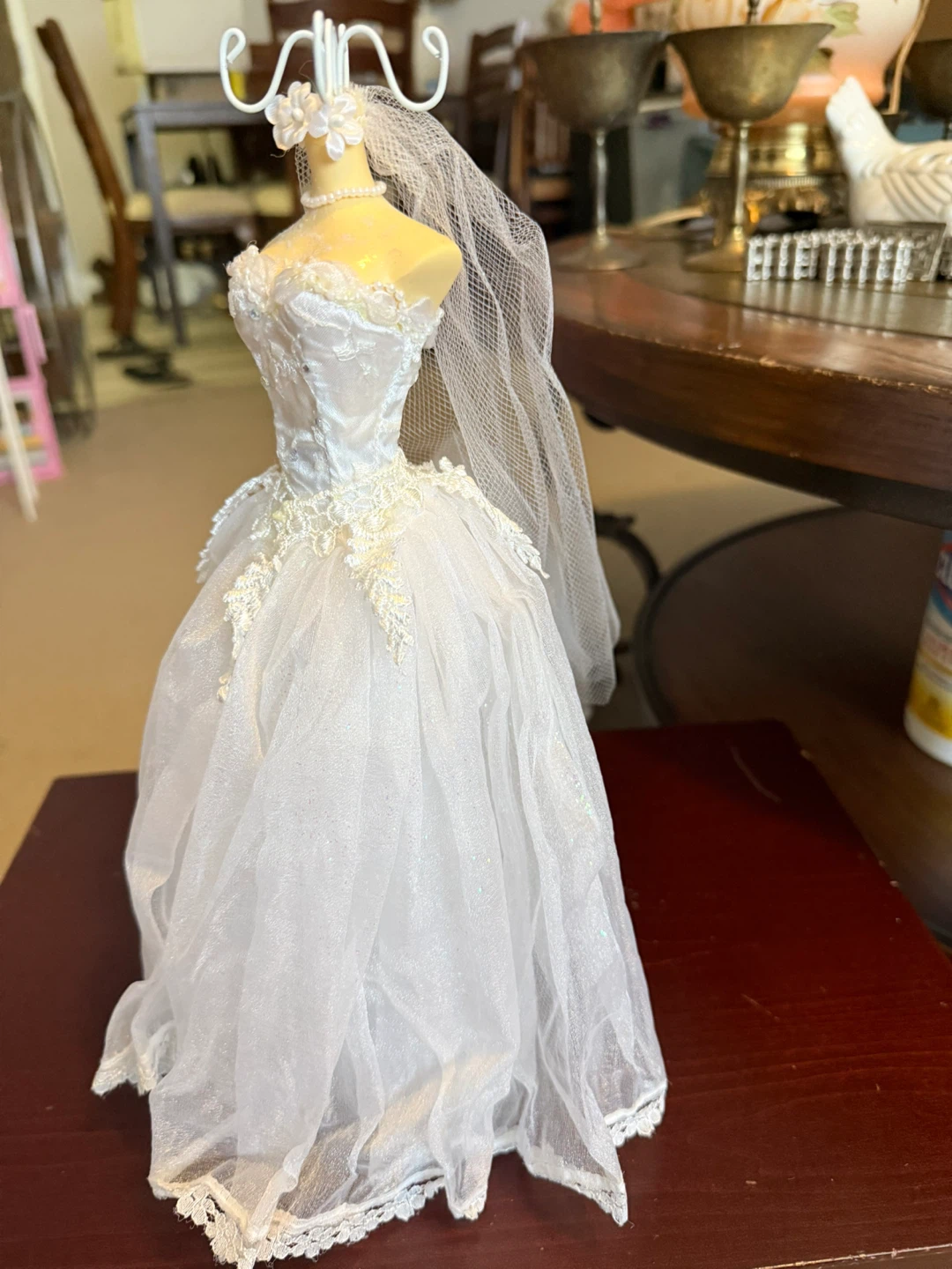 Miniature Wedding Dress Jewelry Display