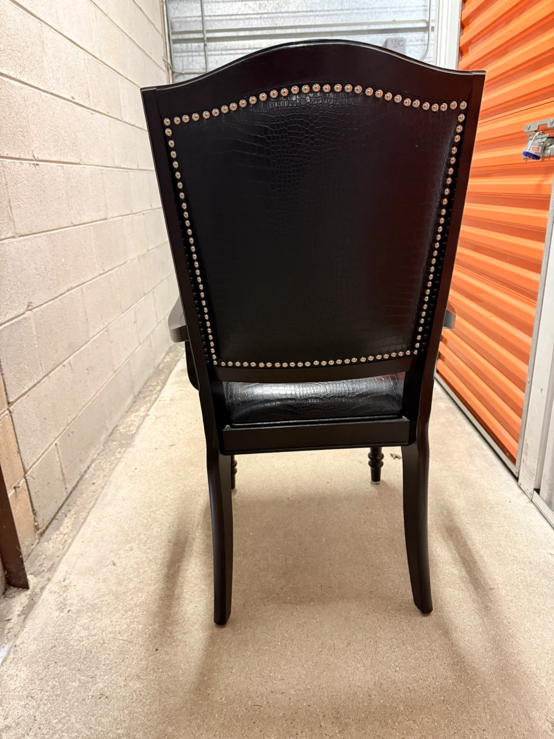 Black Armchair with Crocodile-Embossed Seat and Back - photo 4