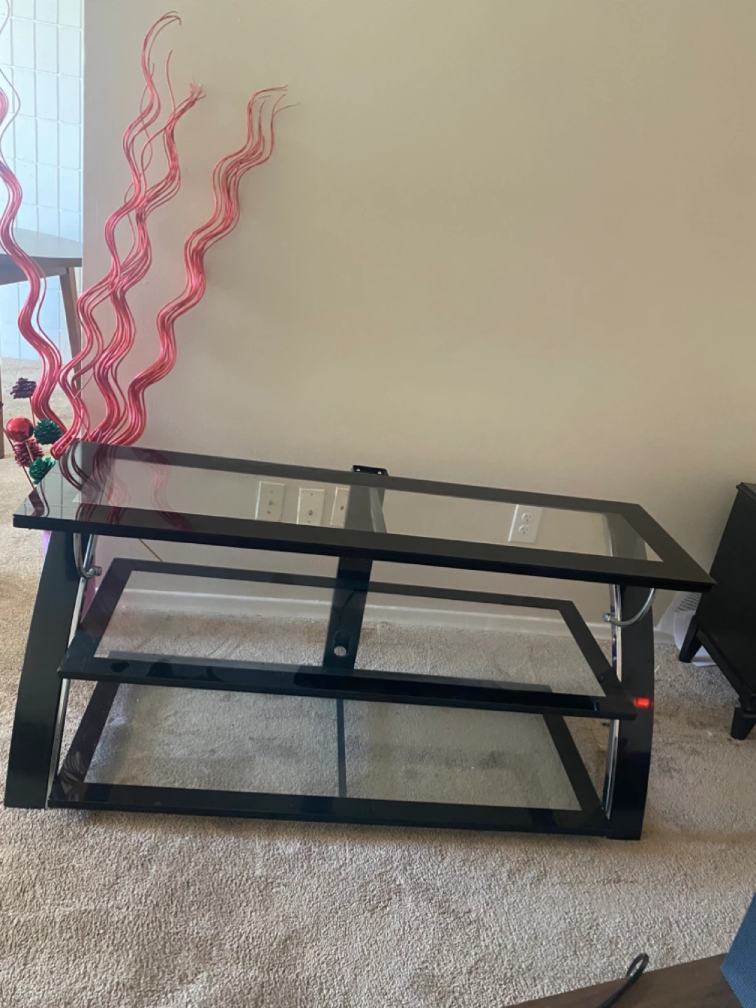 Black Glass TV Stand - photo 3