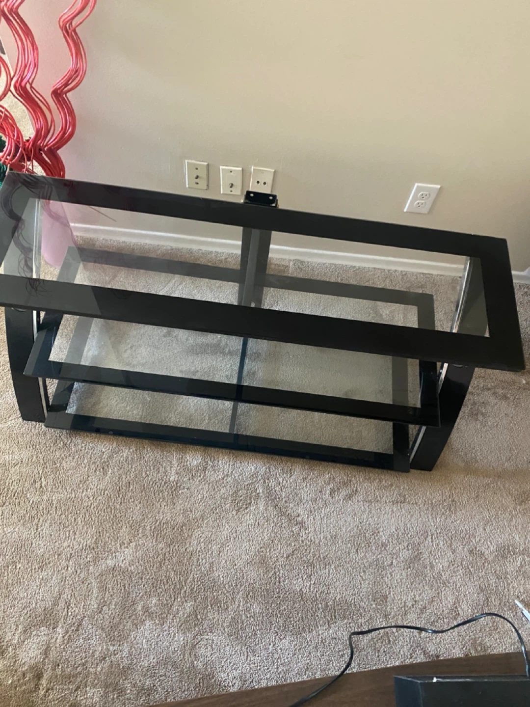 Black Glass TV Stand - photo 4