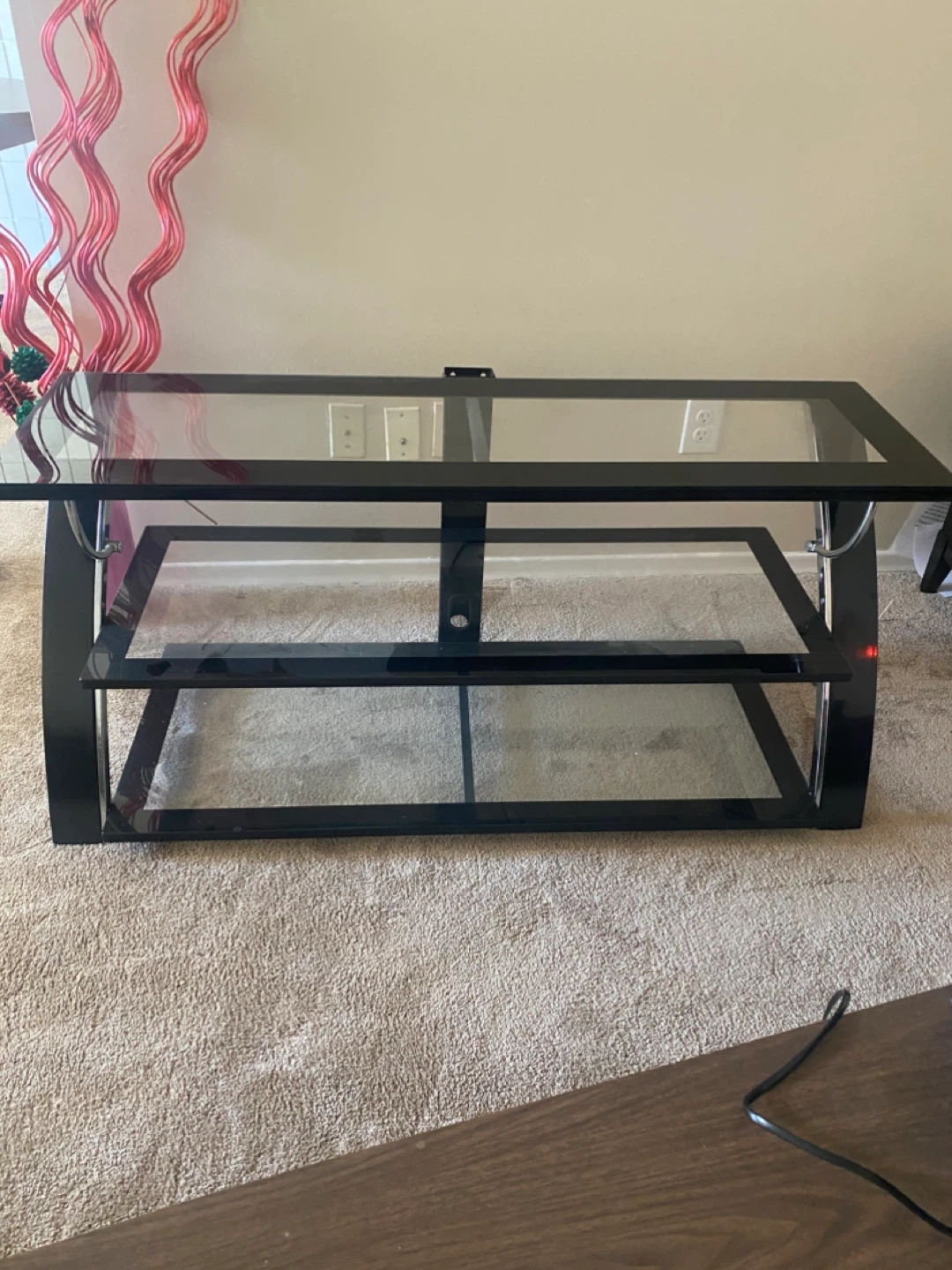 Black Glass TV Stand - photo 2