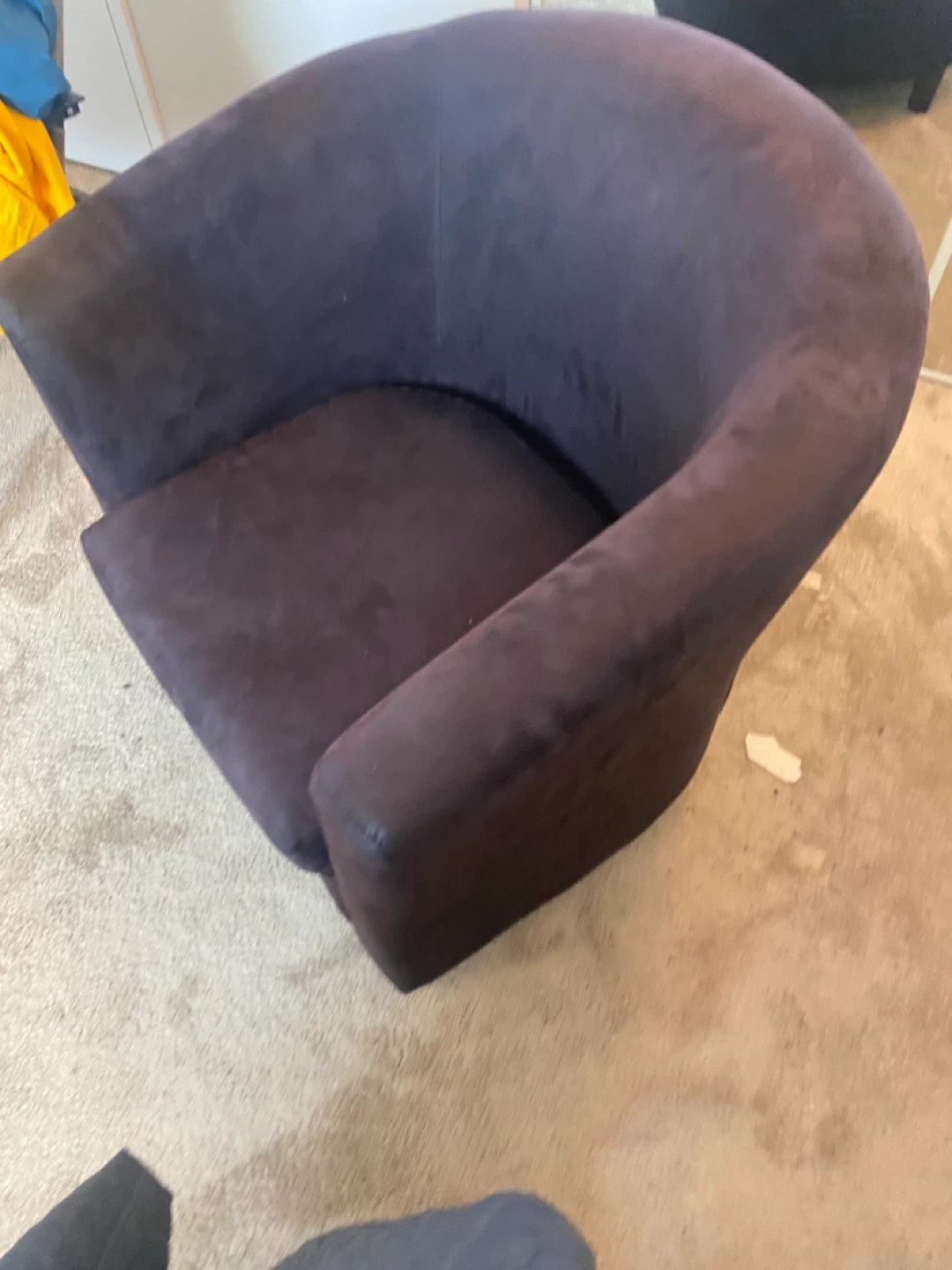 Brown Suede Barrel Chair - photo 3