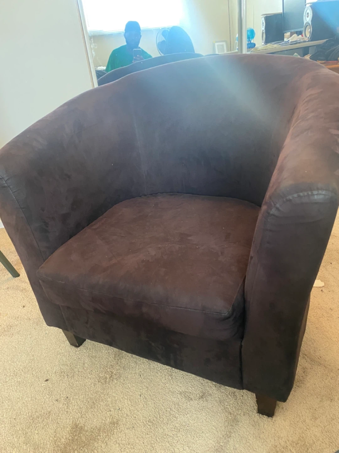 Brown Suede Barrel Chair - photo 5