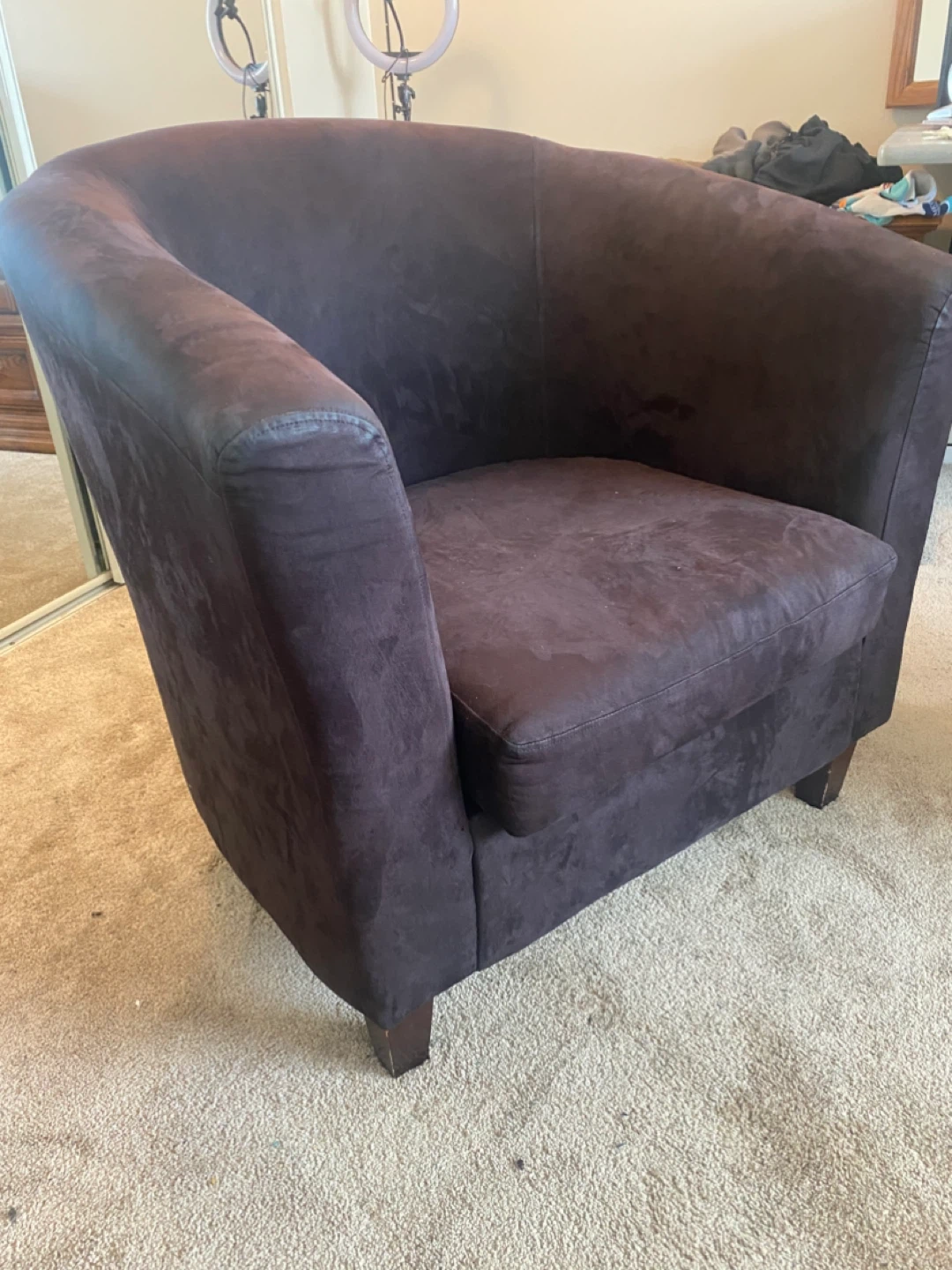 Brown Suede Barrel Chair - photo 2
