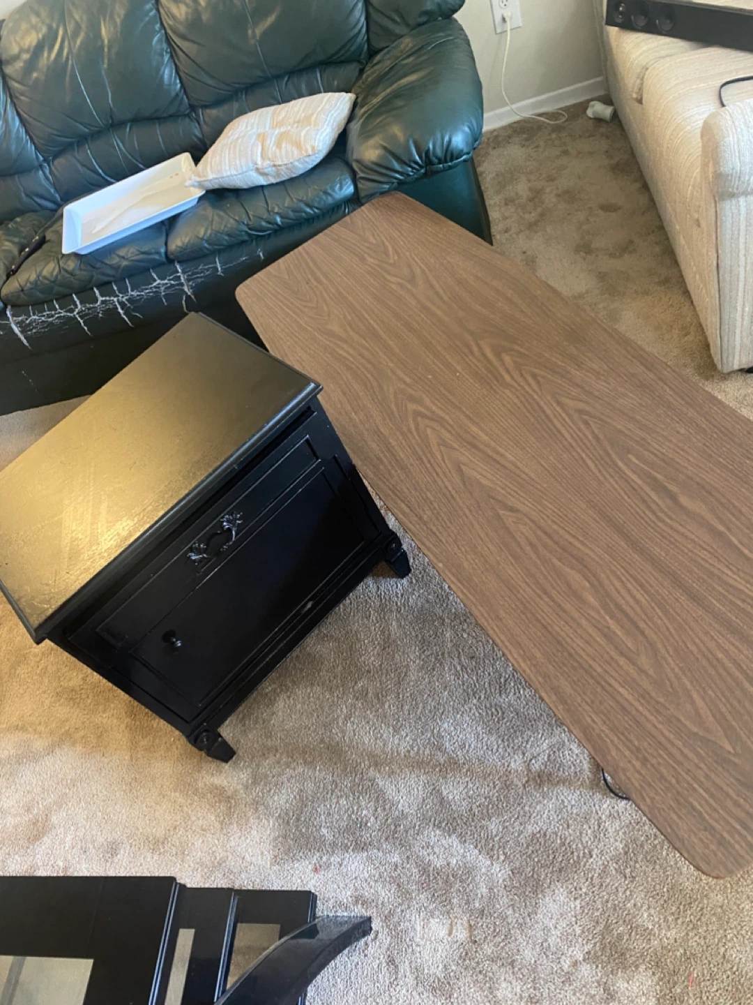 Black Nightstand / End Table with Drawer - photo 5