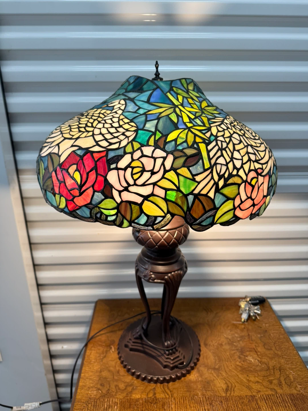 X-Large Tiffany Style Table Lamp-Faux Glass
