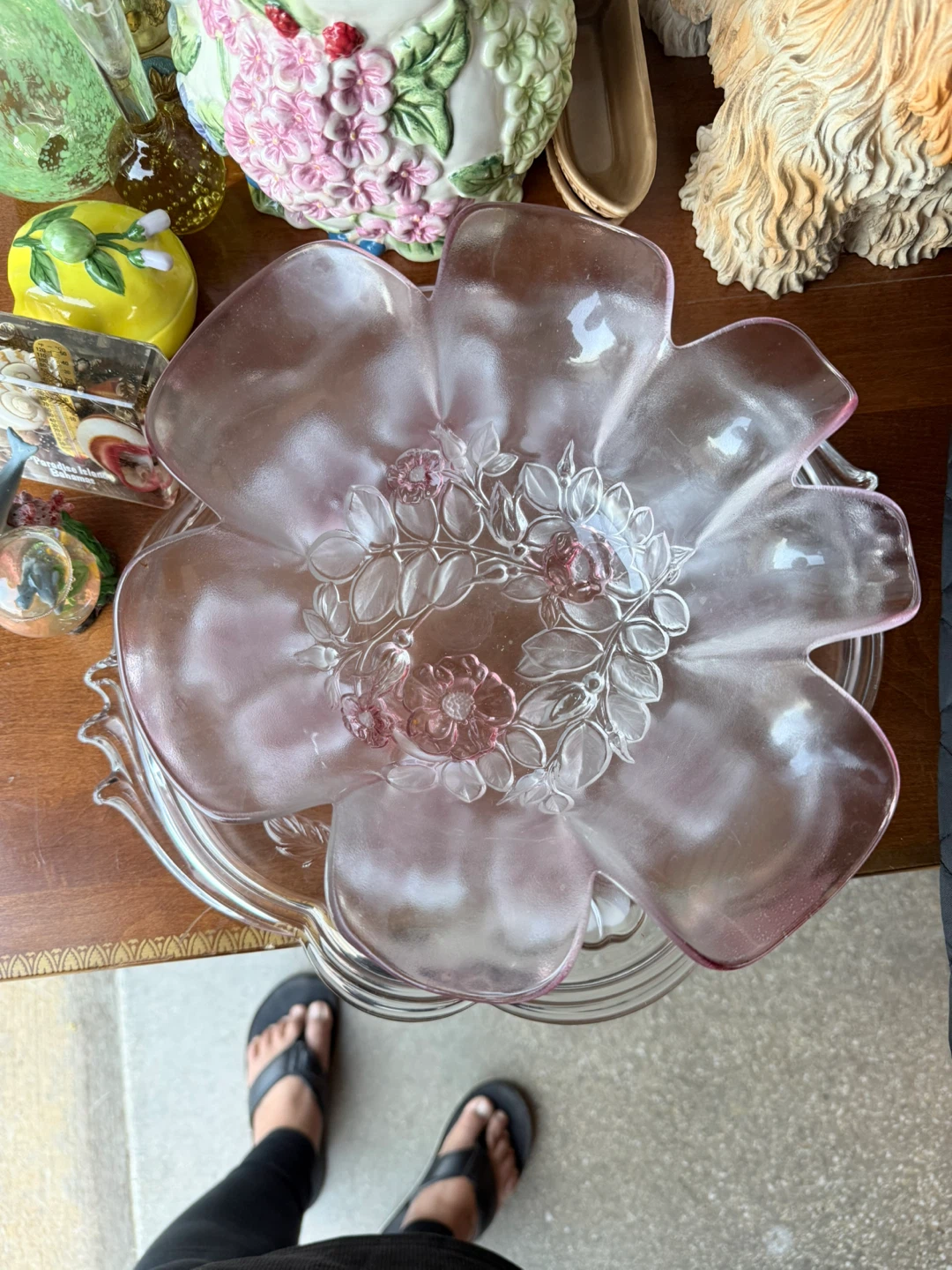 VTG will 1970 Mikasa Pink Rosella Serving Bowl & Tray Set - photo 2