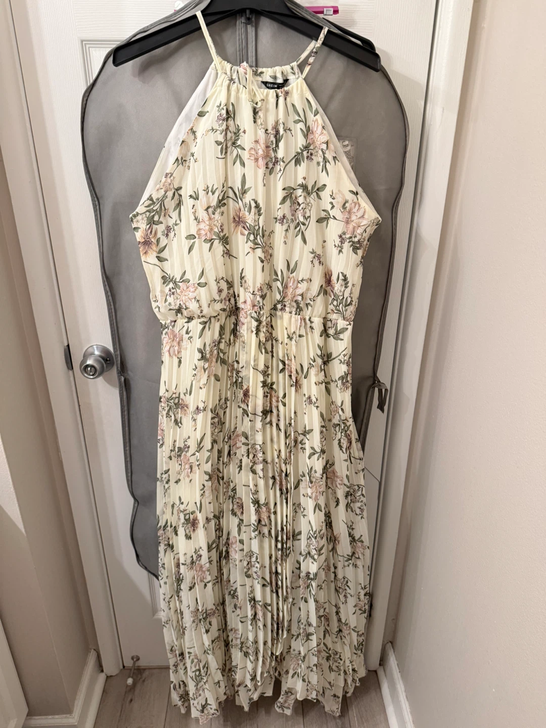 Women's Floral Pleated Maxi Dress - Size L - photo 2