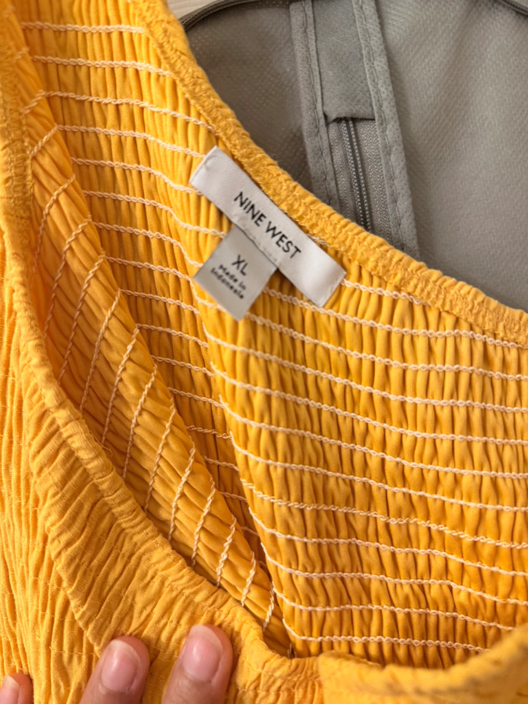 Nine West Yellow Smocked One-Shoulder Maxi Dress XL - photo 3
