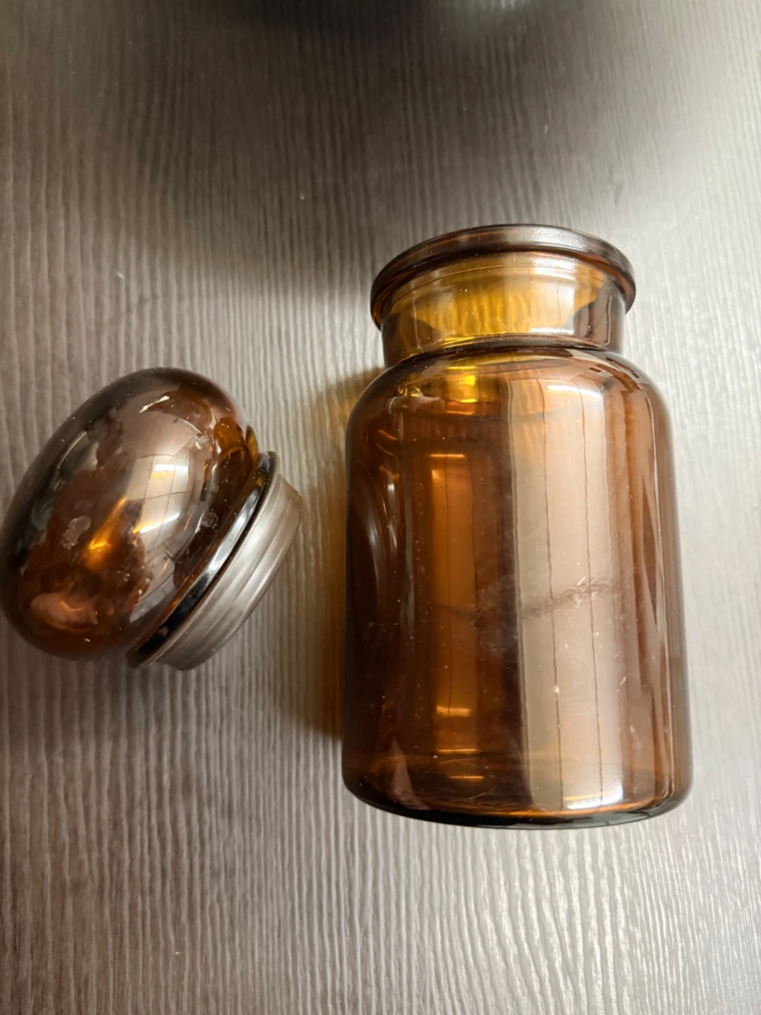 Amber Glass Apothecary Jar with Stopper Lid - photo 3
