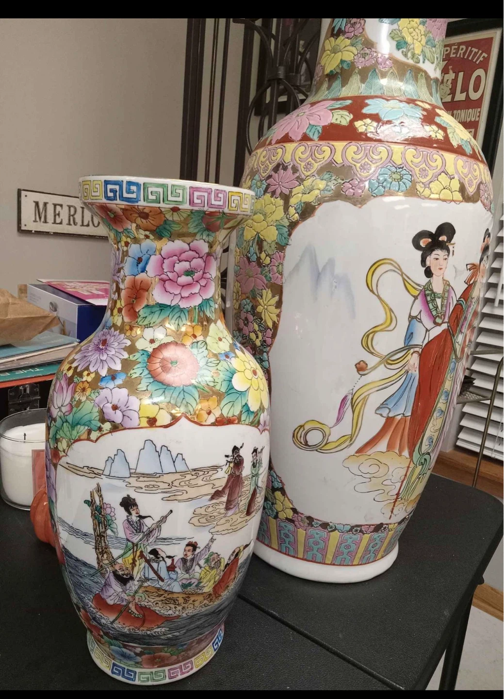 VTG Chinese Hand Painted Decorative Porcelain Vase - photo 5