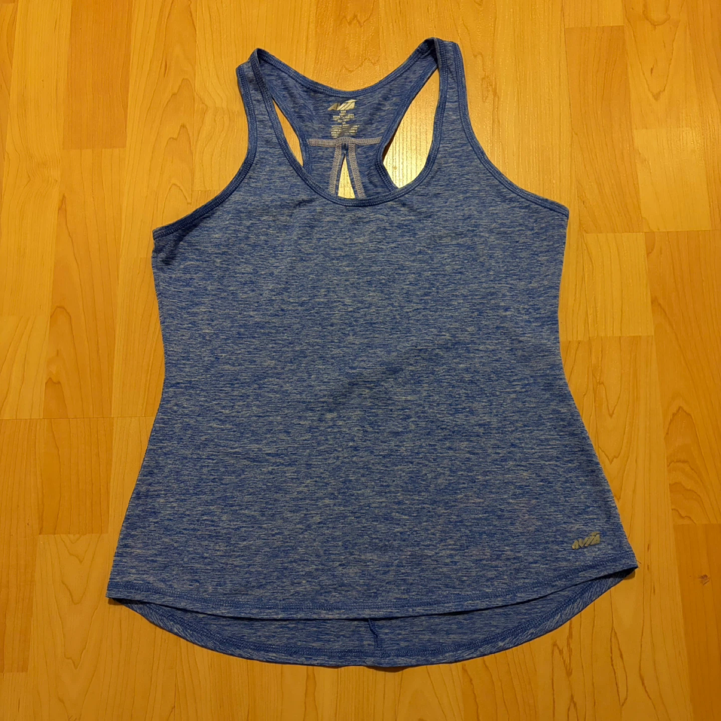 Avia Blue Heathered Racerback Tank Top