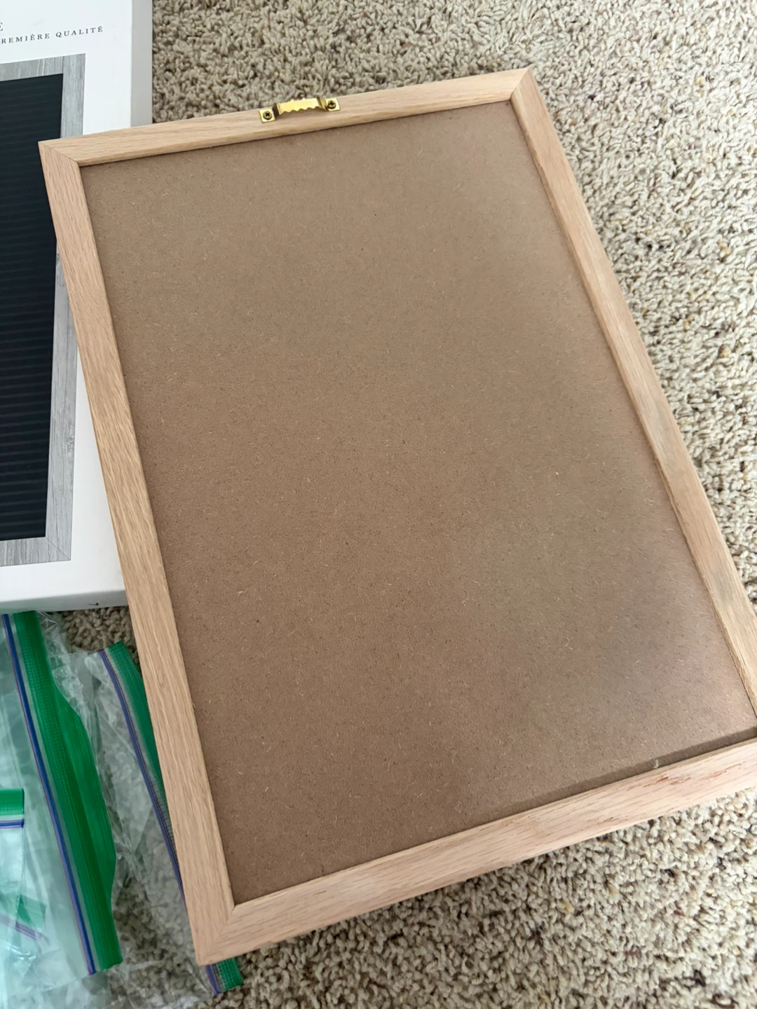 Indigo Felt Message Board with Oak Frame - photo 3