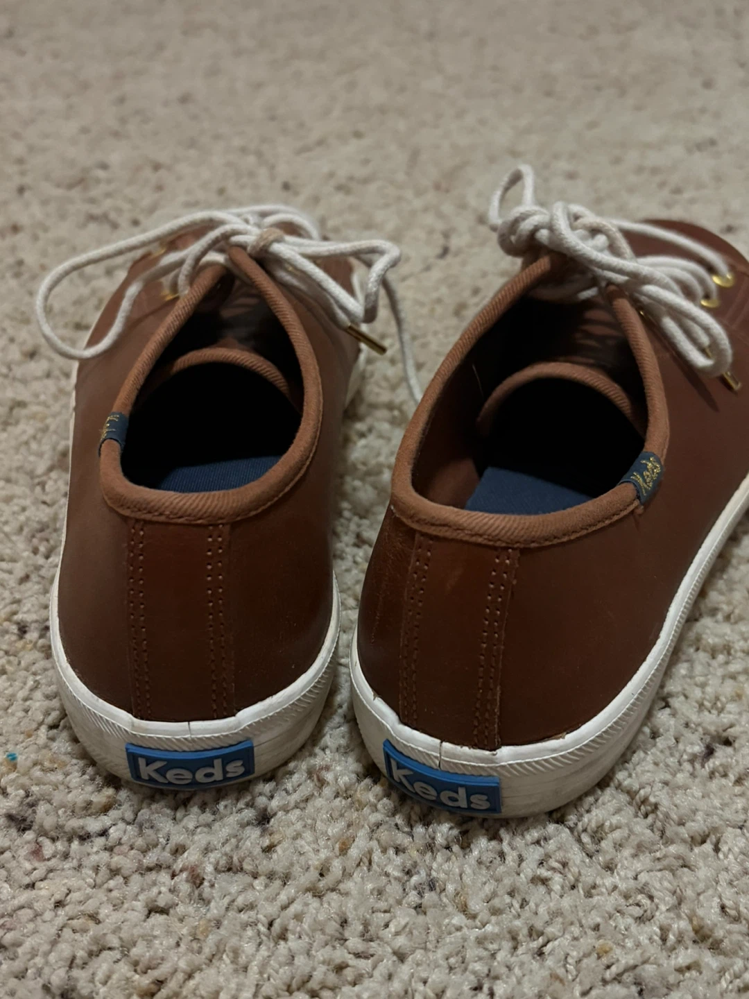 Keds Women's Brown Leather Lace-Up Sneakers - photo 3