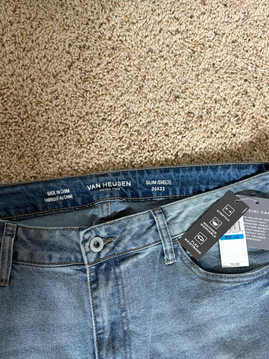 Van Heusen Slim Fit Stretch Jeans - 35x32 - photo 2