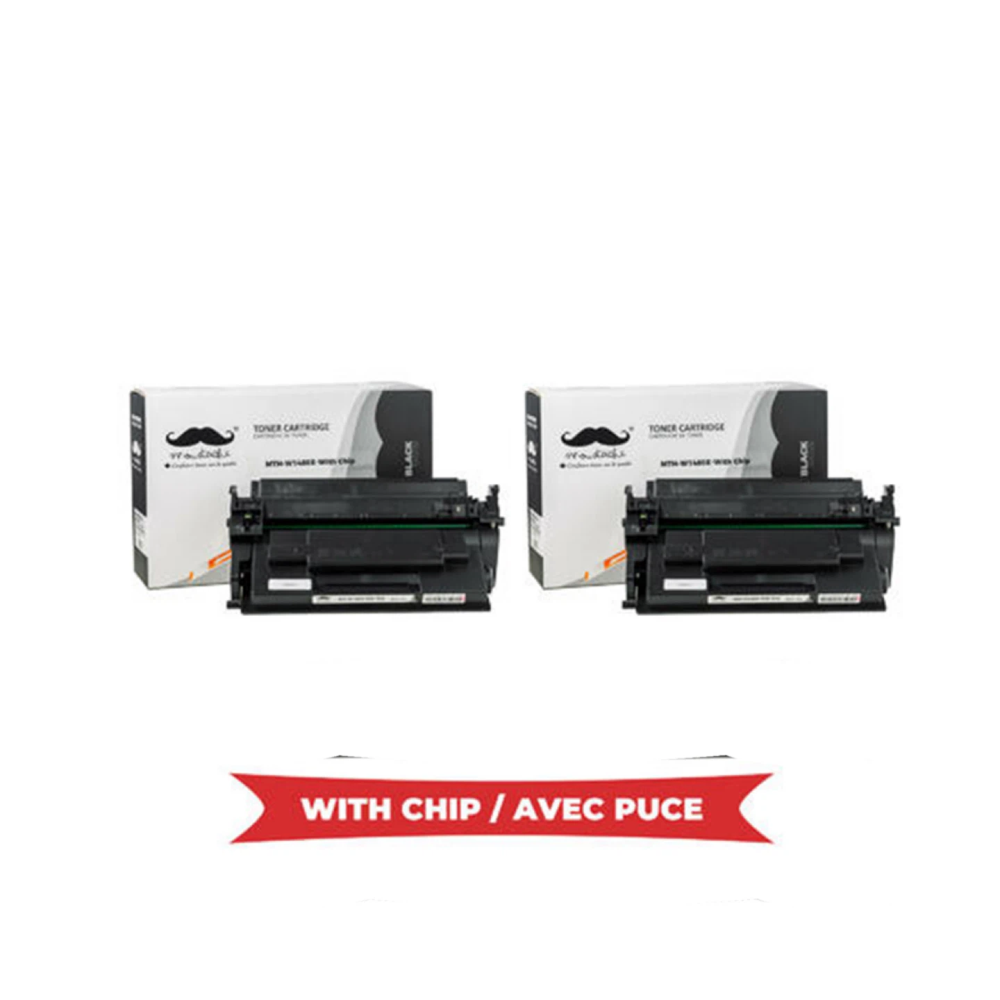 Moustache Compatible HP 148X W1480X Black Toner Cartridge 2-Pack