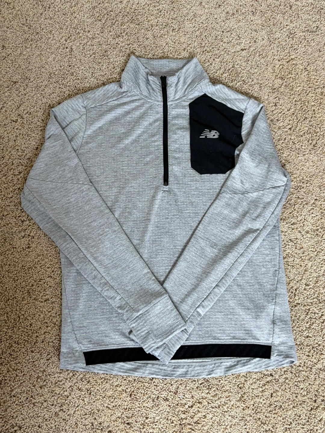 New Balance Men's Running Quarter-Zip Pullover - Grey, Size M