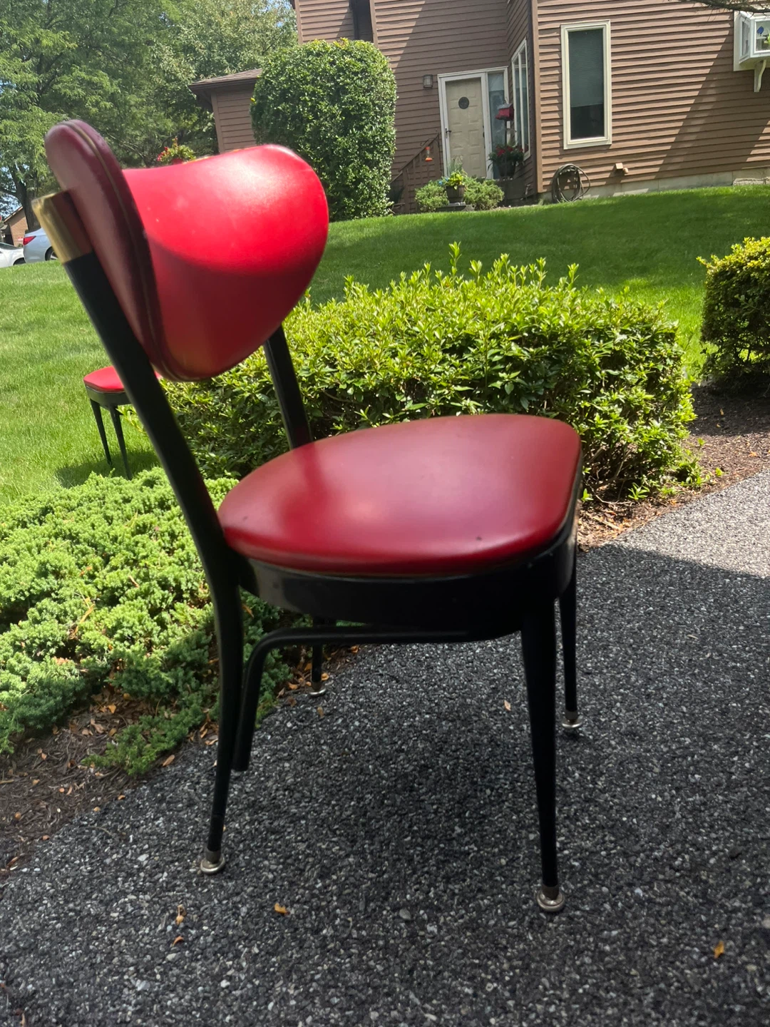 Set of 4 Red Dining Chairs - photo 3