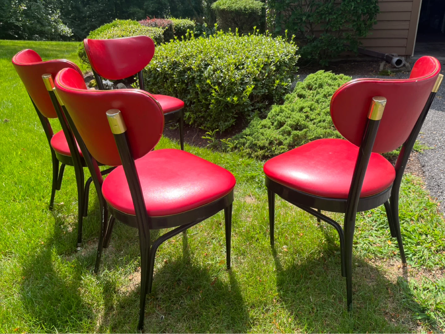 Set of 4 Red Dining Chairs - photo 2
