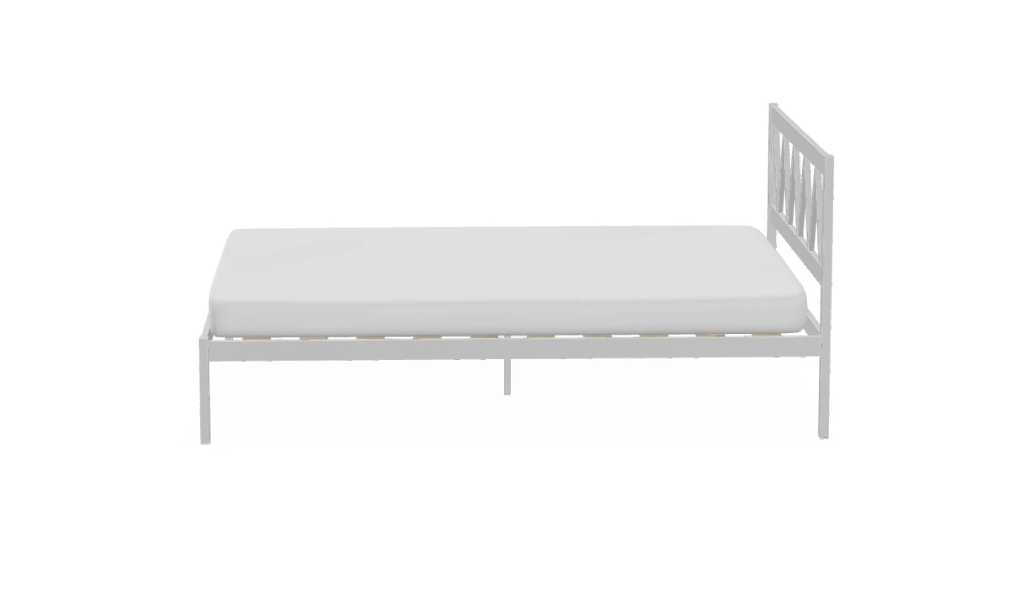 White Queen Bed Frame with Headboard - photo 2