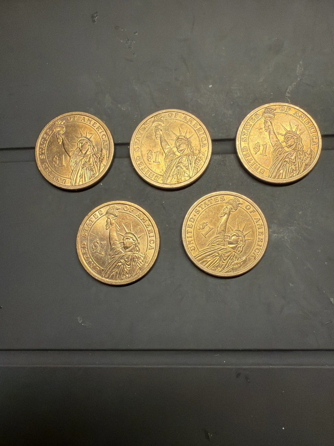 5 Presidential Dollar Coins - Jefferson, Adams, Madison - photo 2