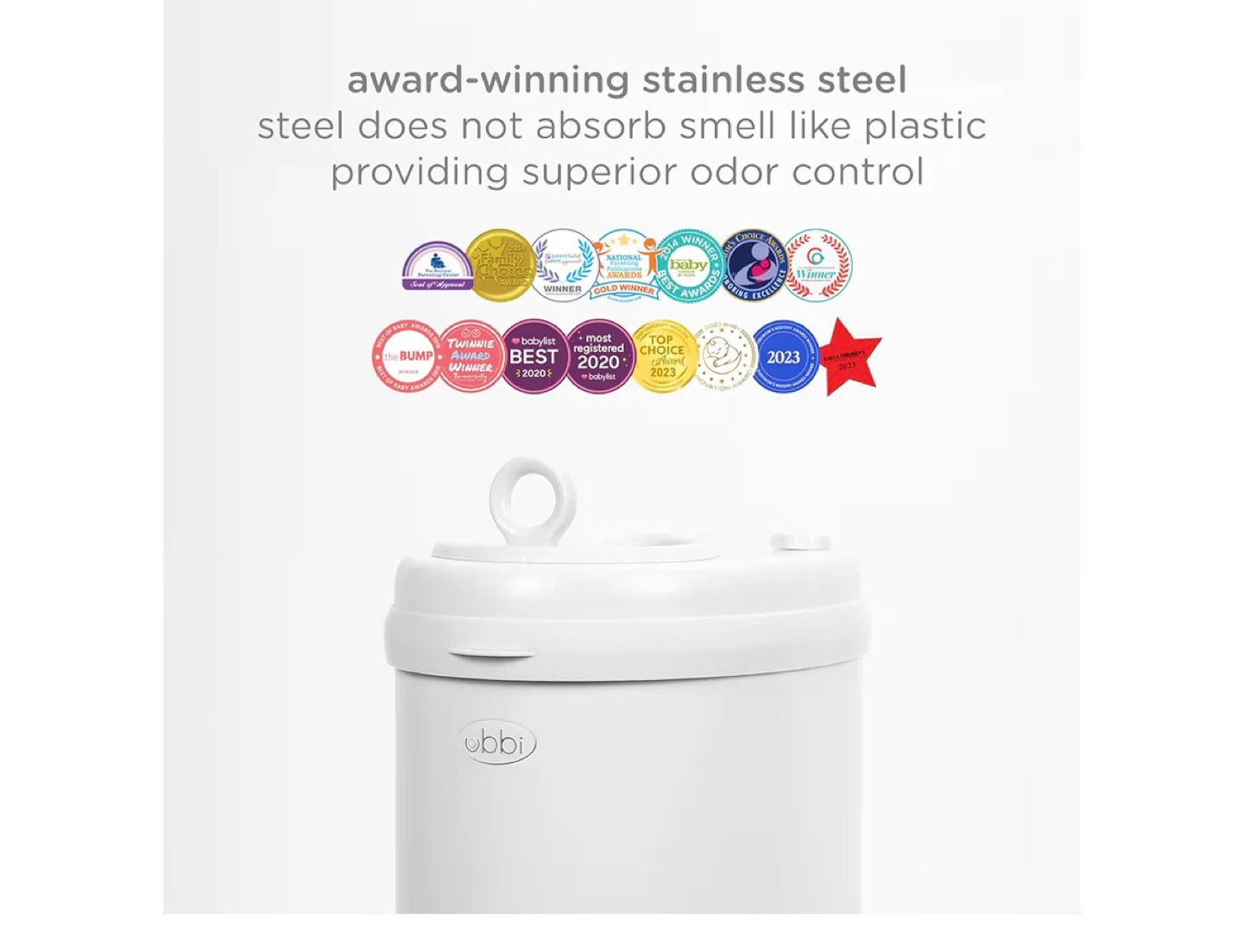 Ubbi Diaper Pail - White - photo 4