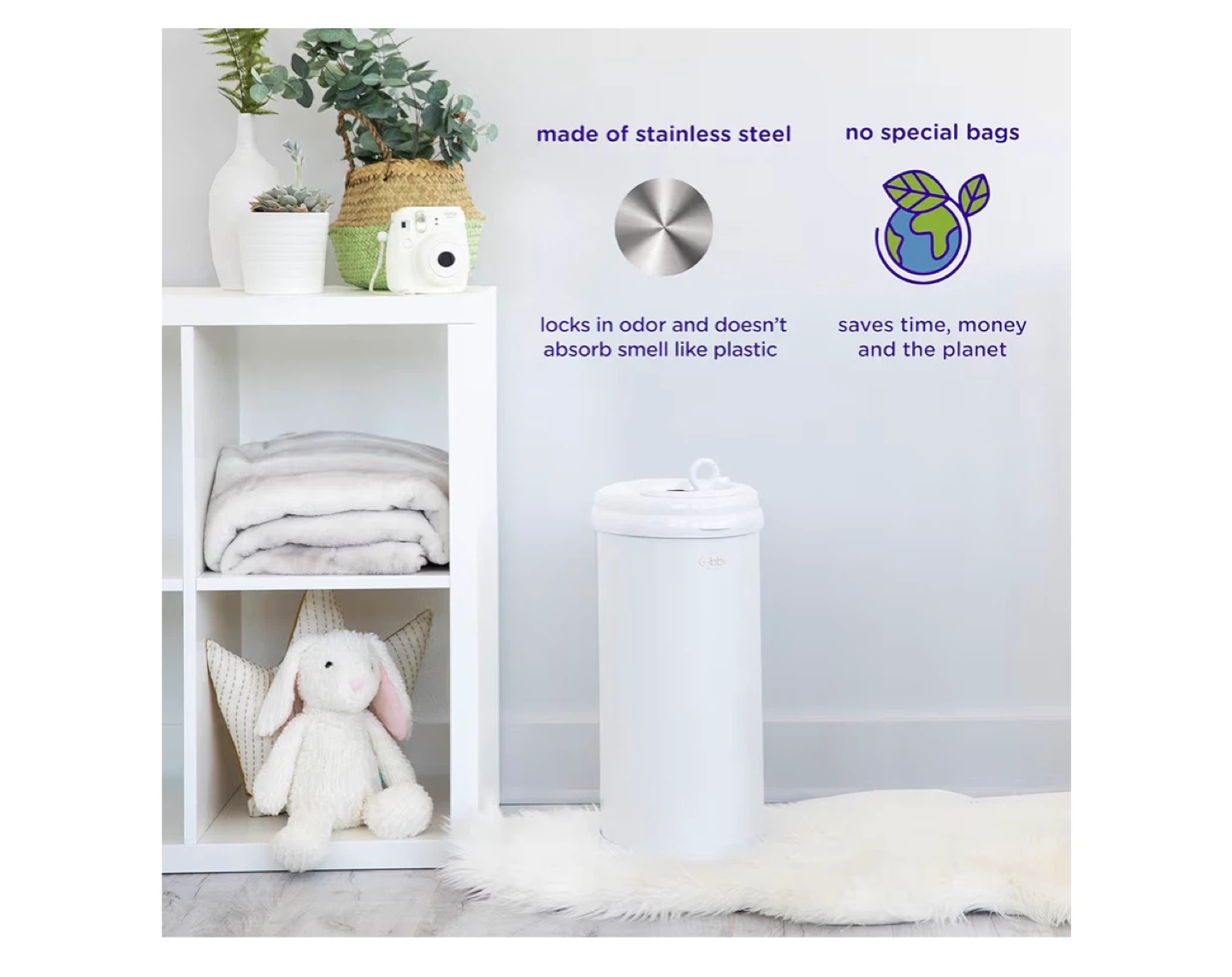 Ubbi Diaper Pail - White - photo 2