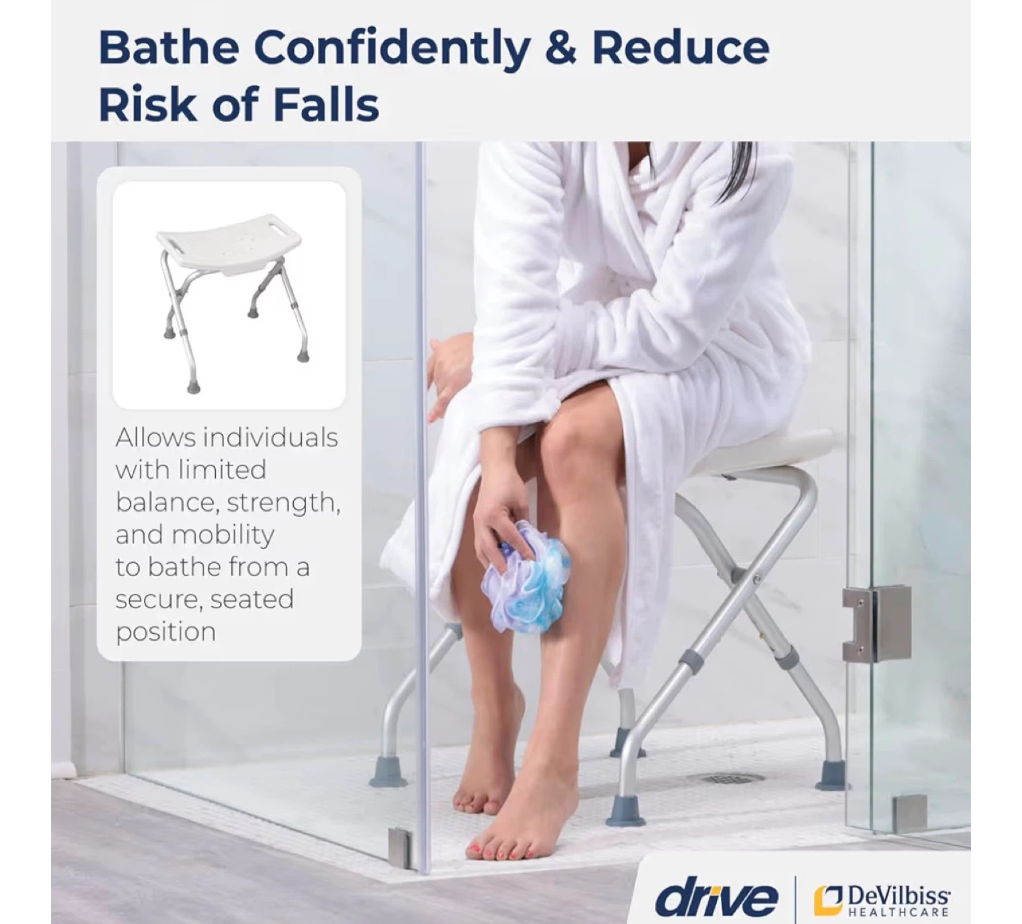 Drive Medical Shower Chair with Back - photo 2