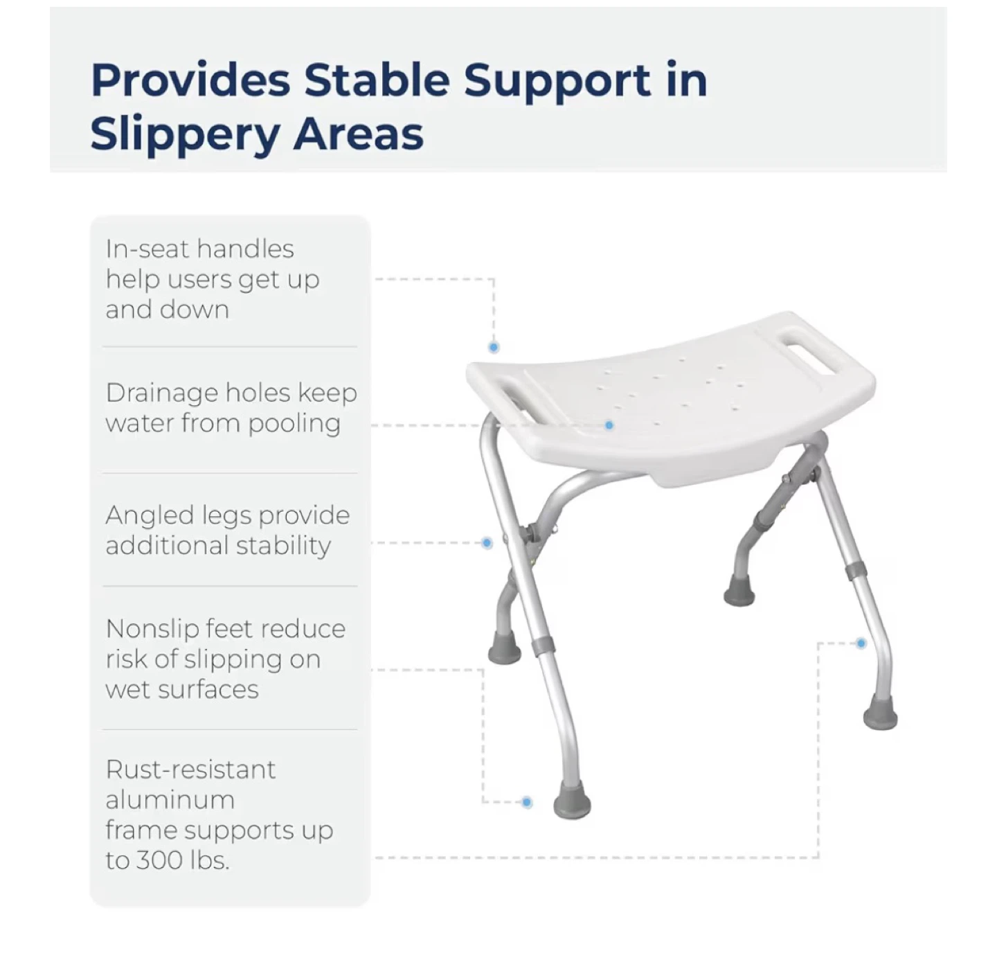 Drive Medical Shower Chair with Back - photo 3