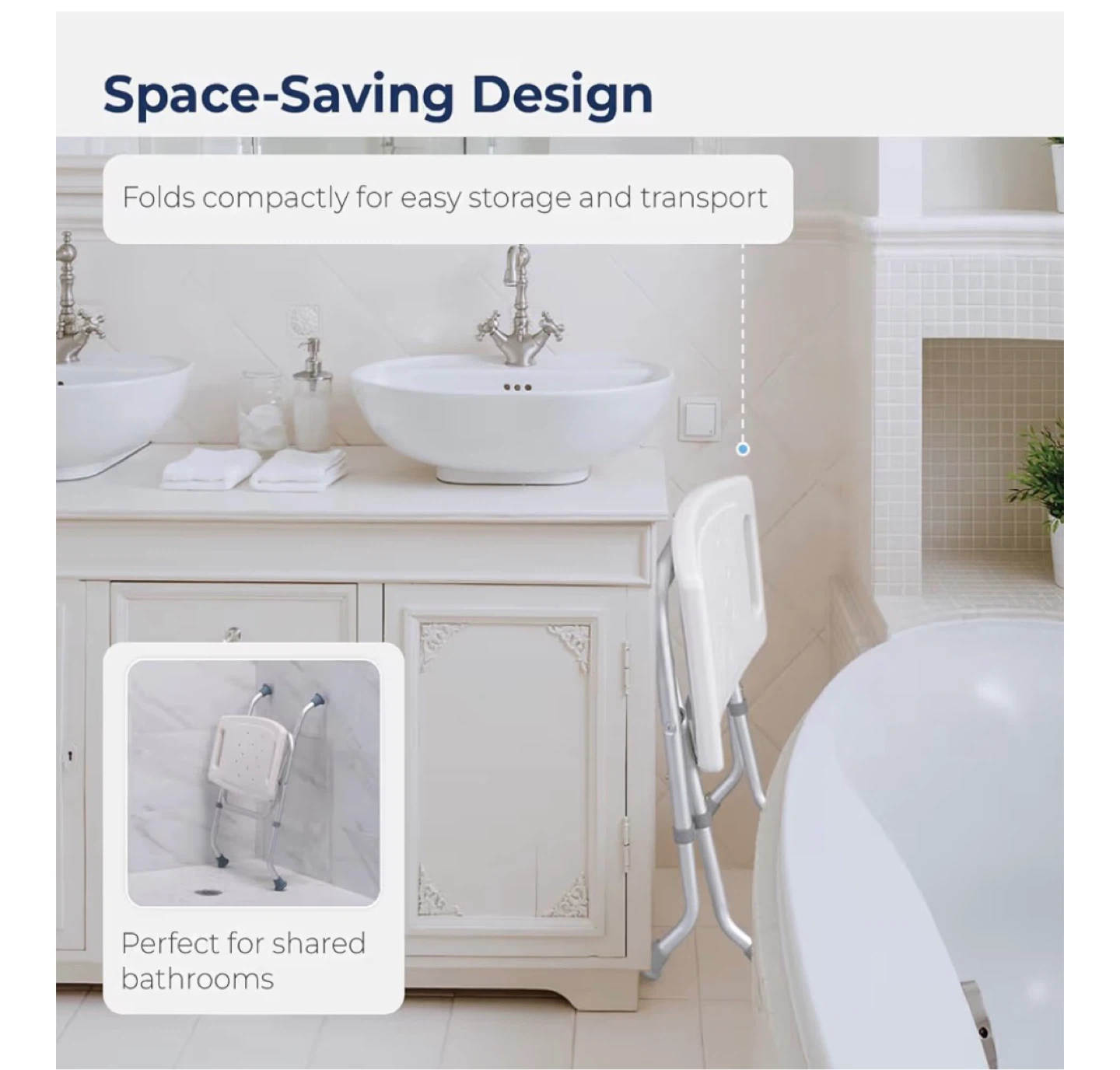 Drive Medical Shower Chair with Back - photo 5