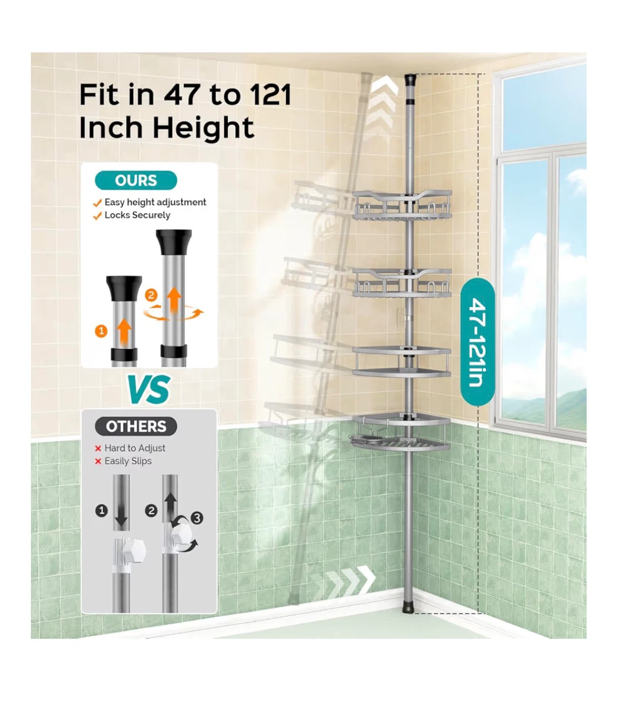 Telescopic Corner Shelf Organizer - photo 4