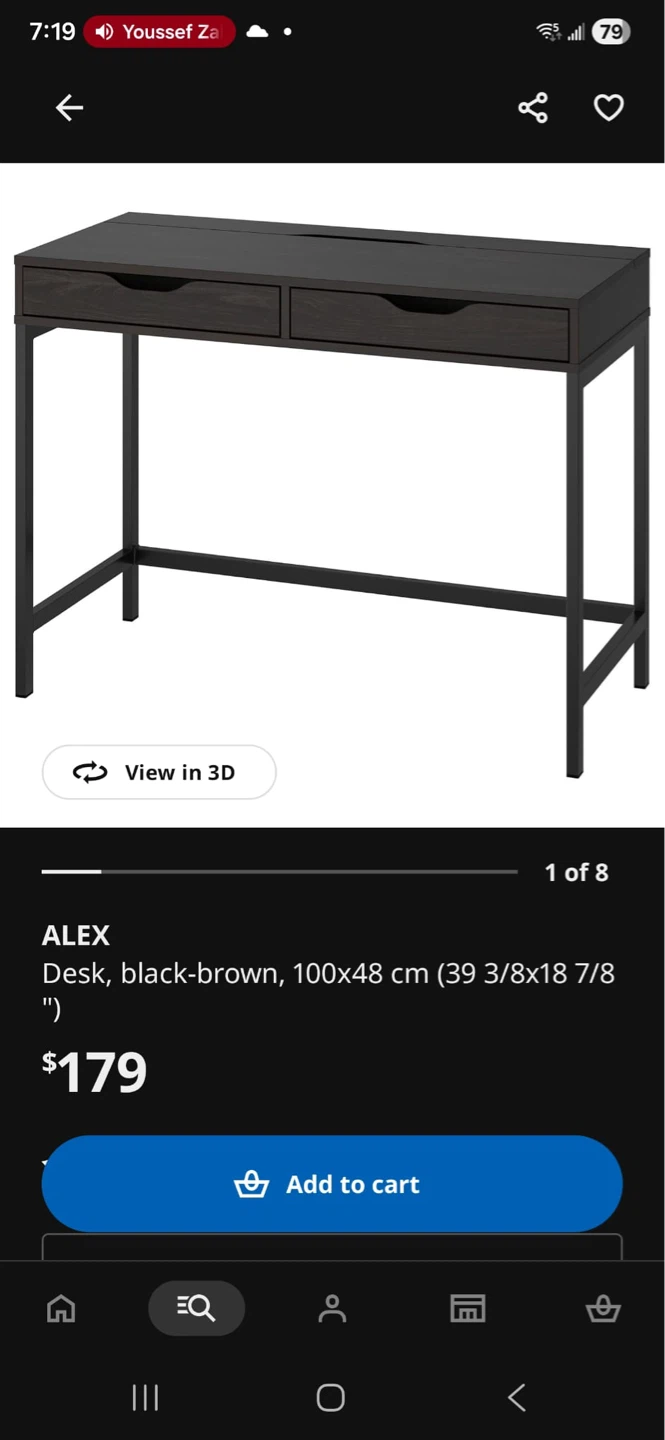 IKEA ALEX Desk Black-Brown - photo 2