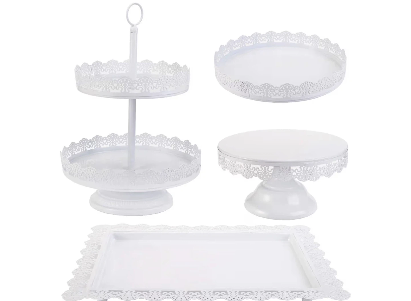 White Metal Dessert Stand Set