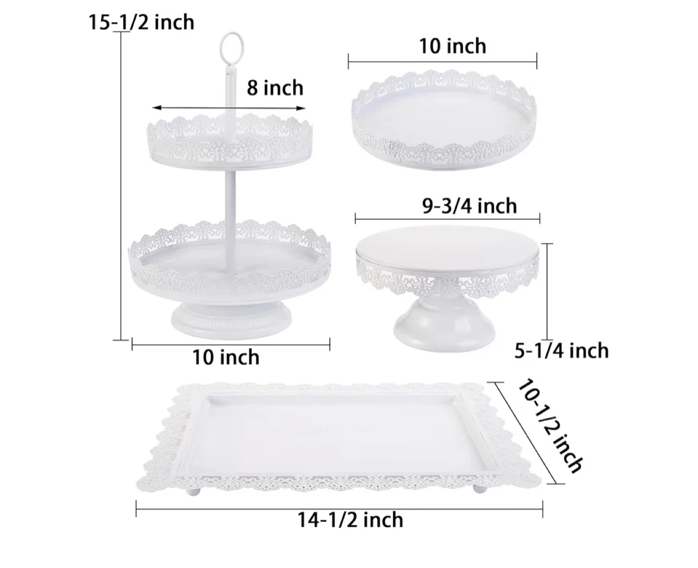White Metal Dessert Stand Set - photo 3