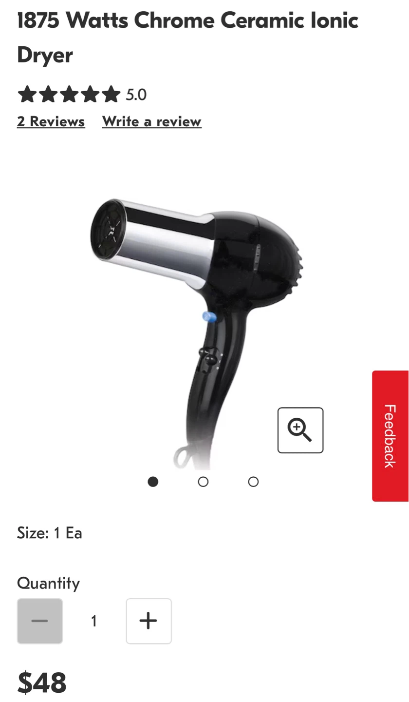 Conair 1875 Watts Chrome Ceramic Ionic Dryer - photo 3