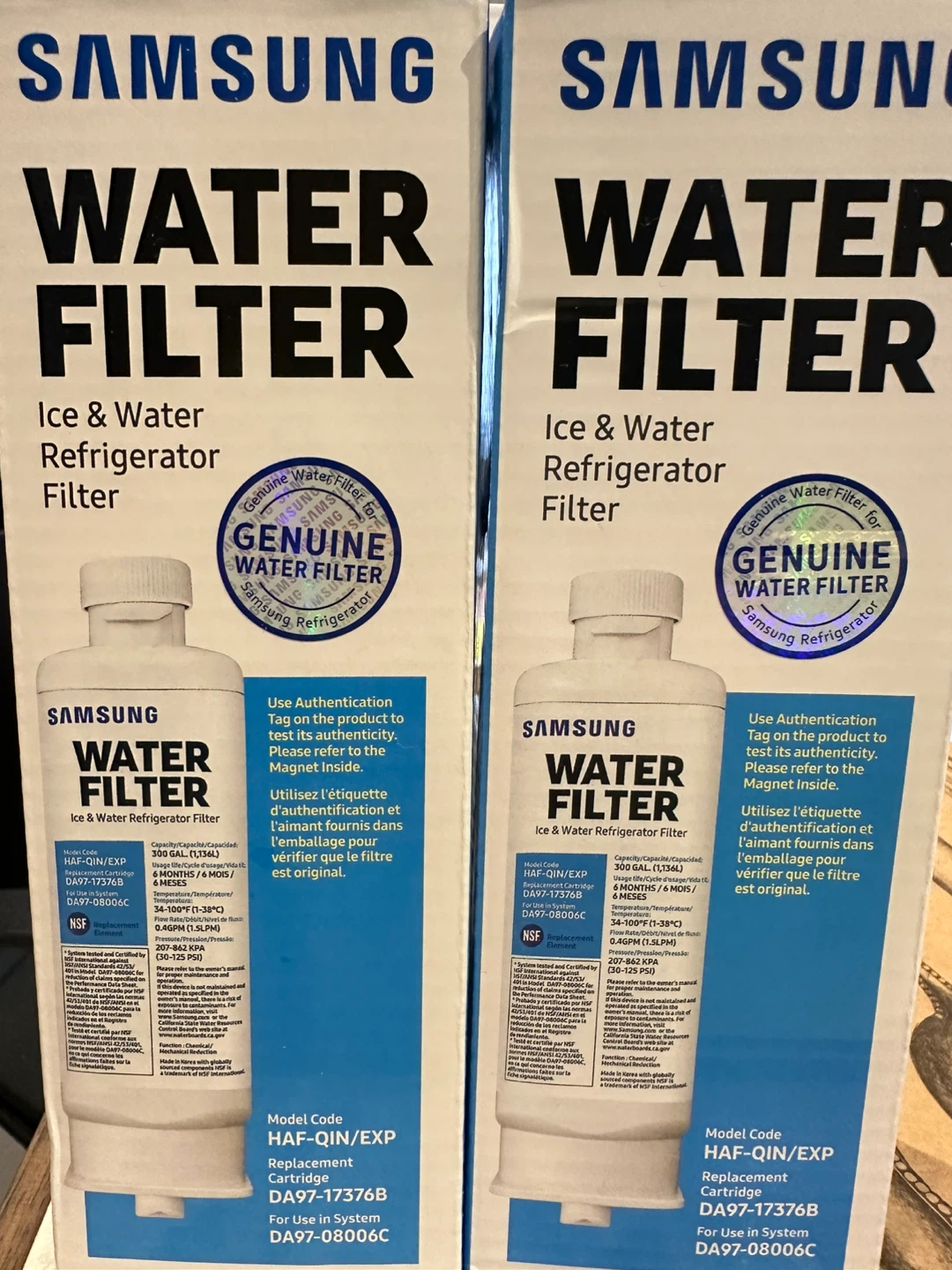 2 BOXES of Samsung Water Filter Cartridge DA97-17376B
