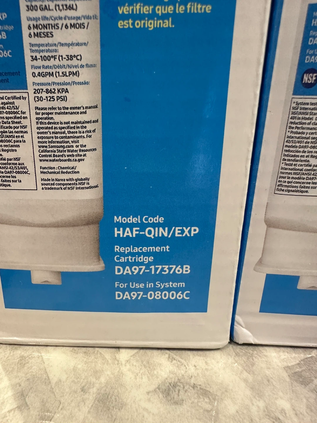 2 BOXES of Samsung Water Filter Cartridge DA97-17376B - photo 2