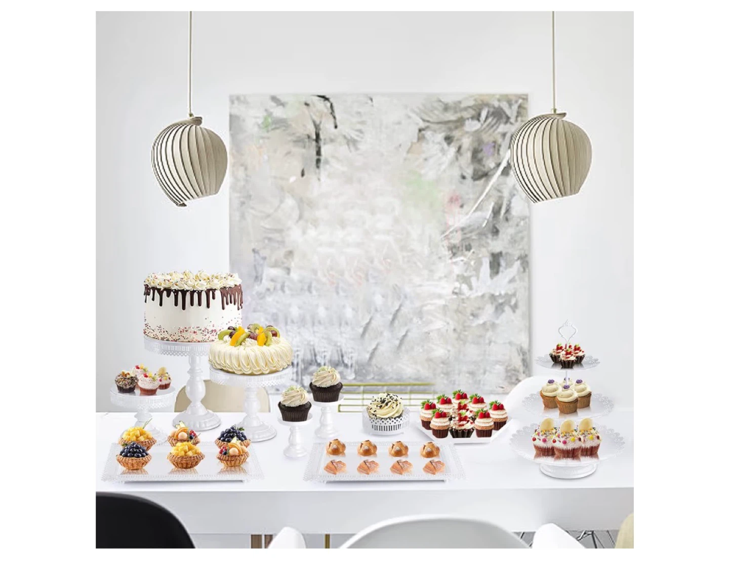White Metal Cake Stand Set - photo 2