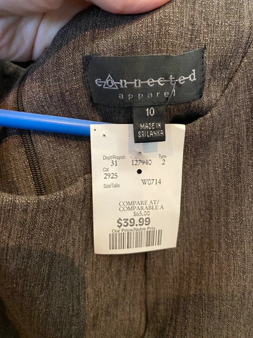 Connected Apparel Women's Brown Dress Size 10