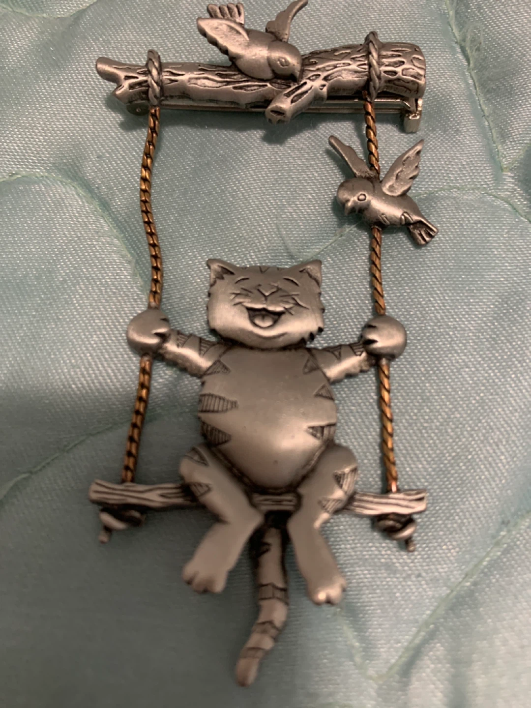Cat on a Swing Pin