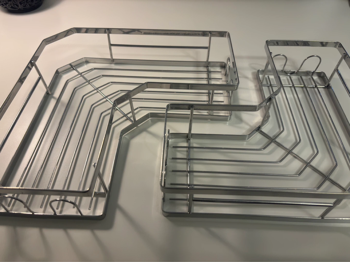Silver Corner Shower Shelf Set with Hooks - photo 5