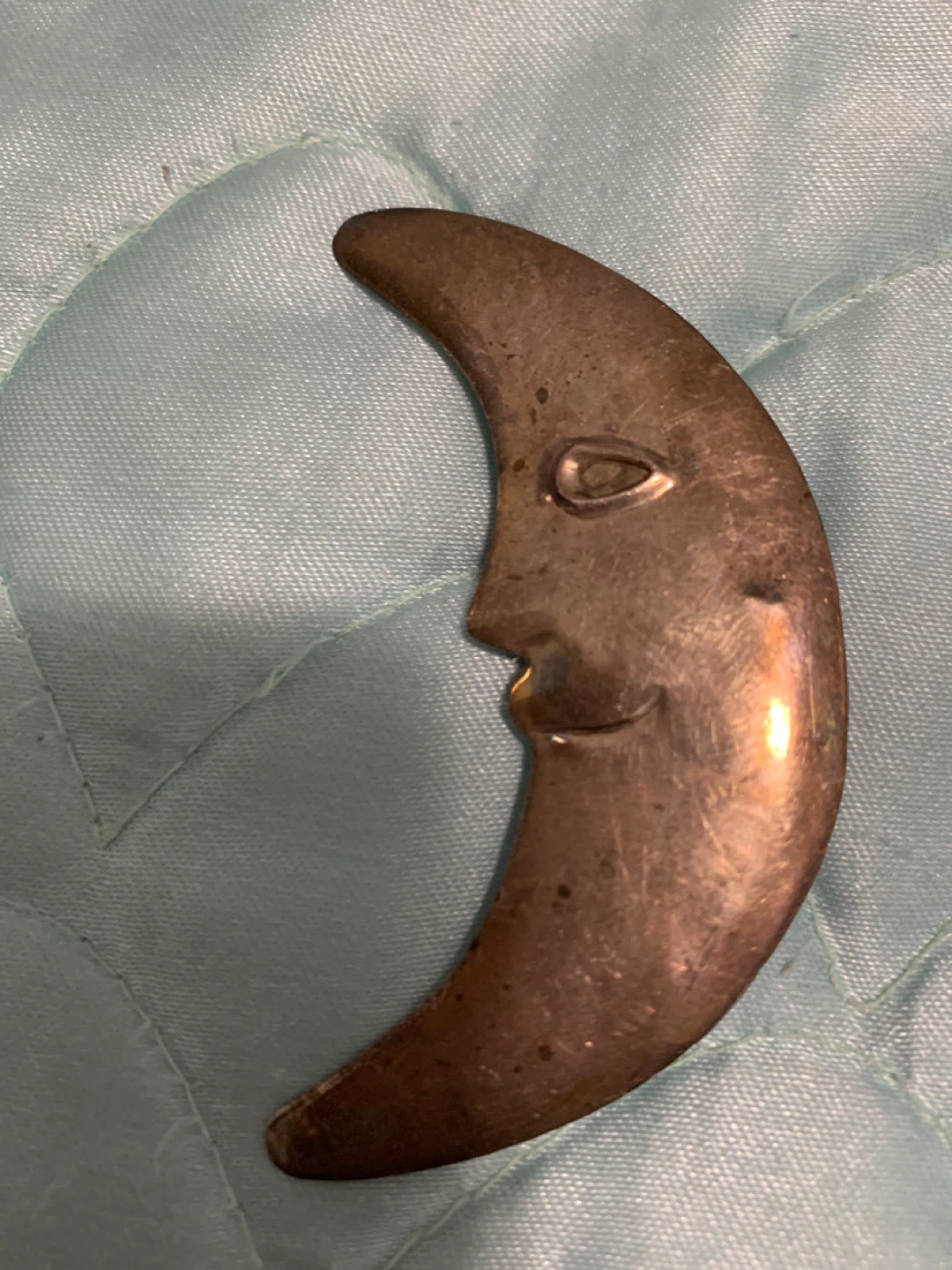 Vintage Moon Face Brooch