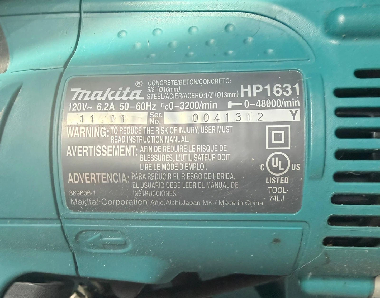 Makita HP1631 Hammer Drill with Case - photo 2