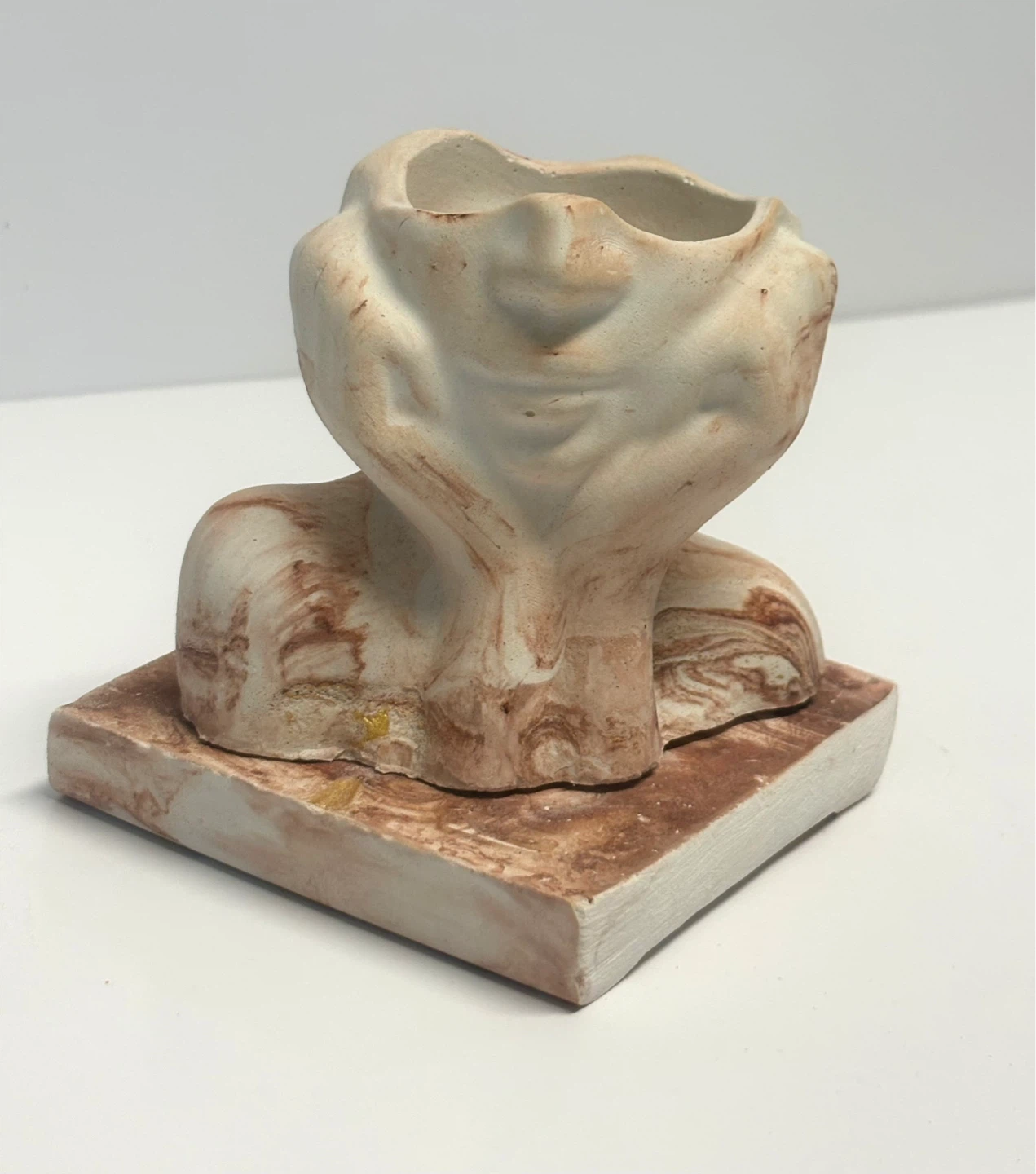 Handmade face sculpture planter or trinket box - photo 5