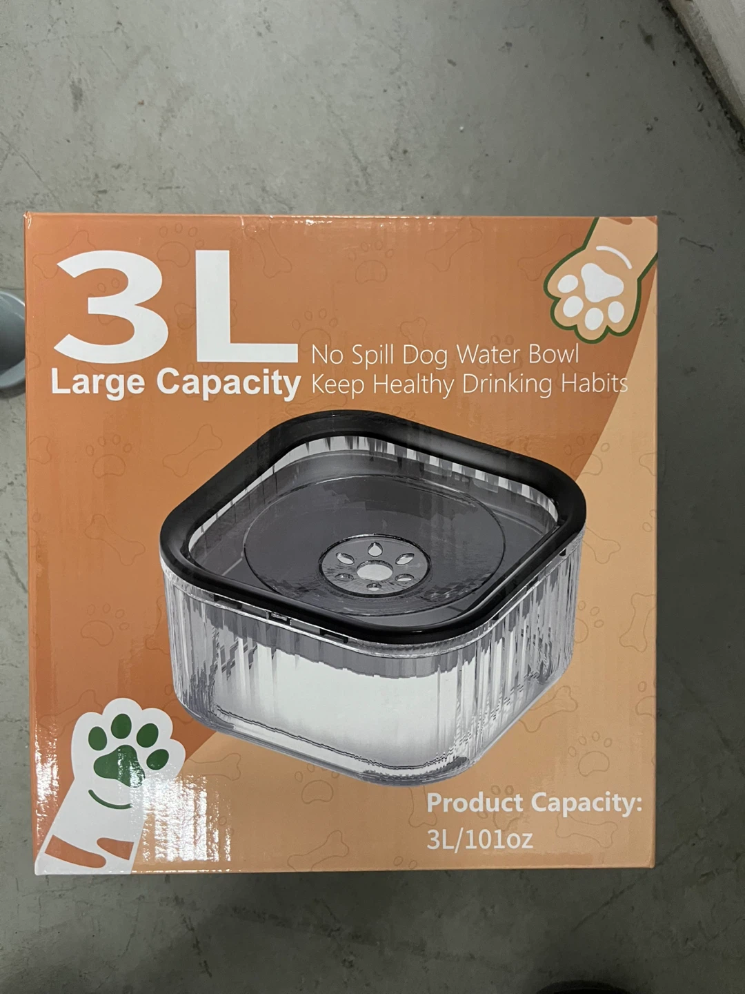 No Spill Dog Water Bowl 3L Large Capacity