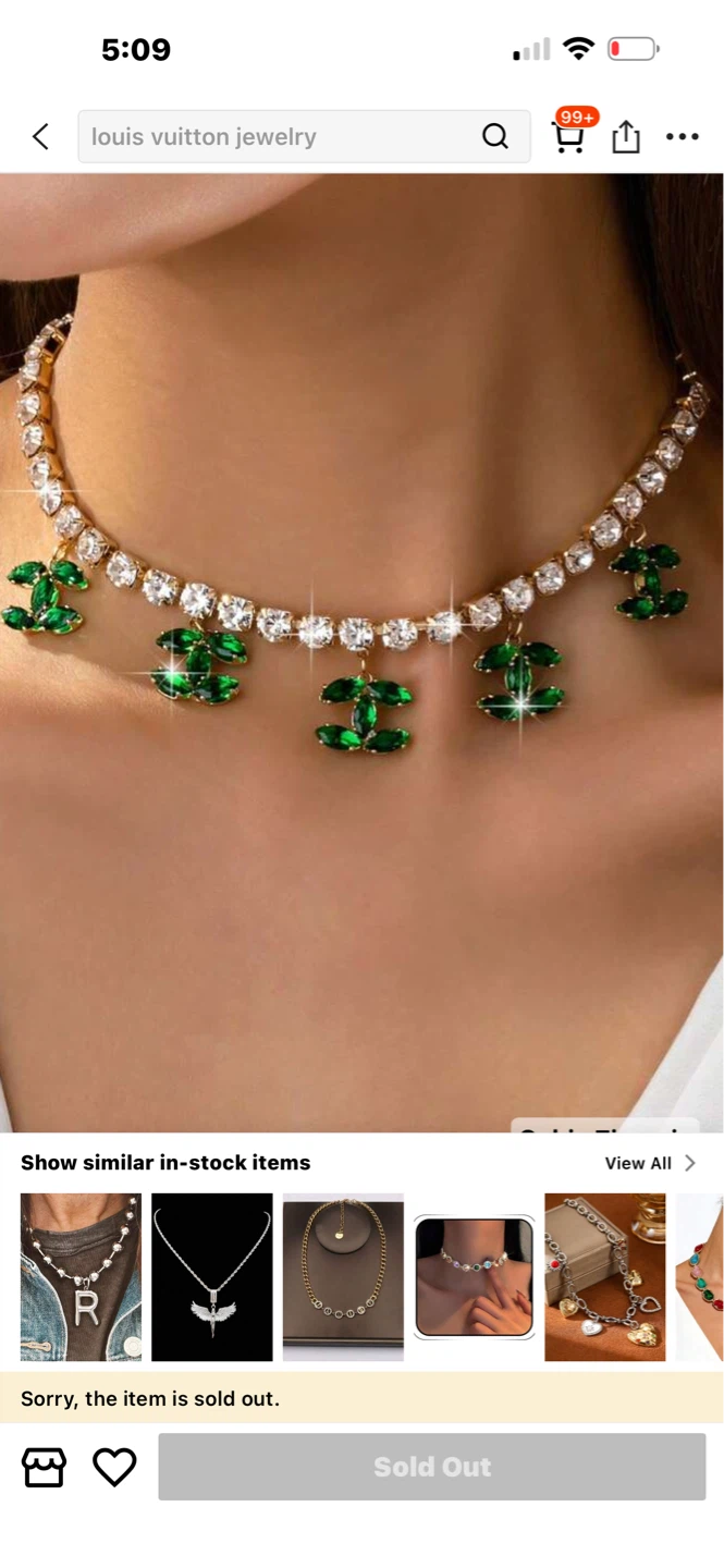Necklace with Green CC Charms - photo 2