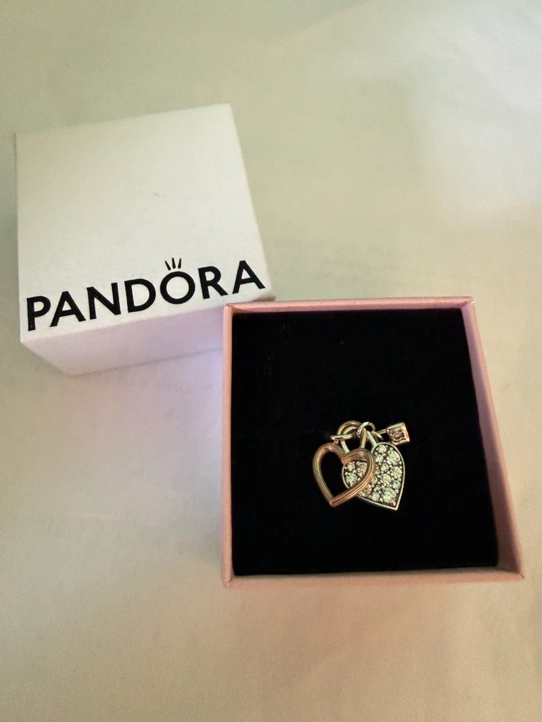 Pandora Rose Two-Tone Heart Lock Charm