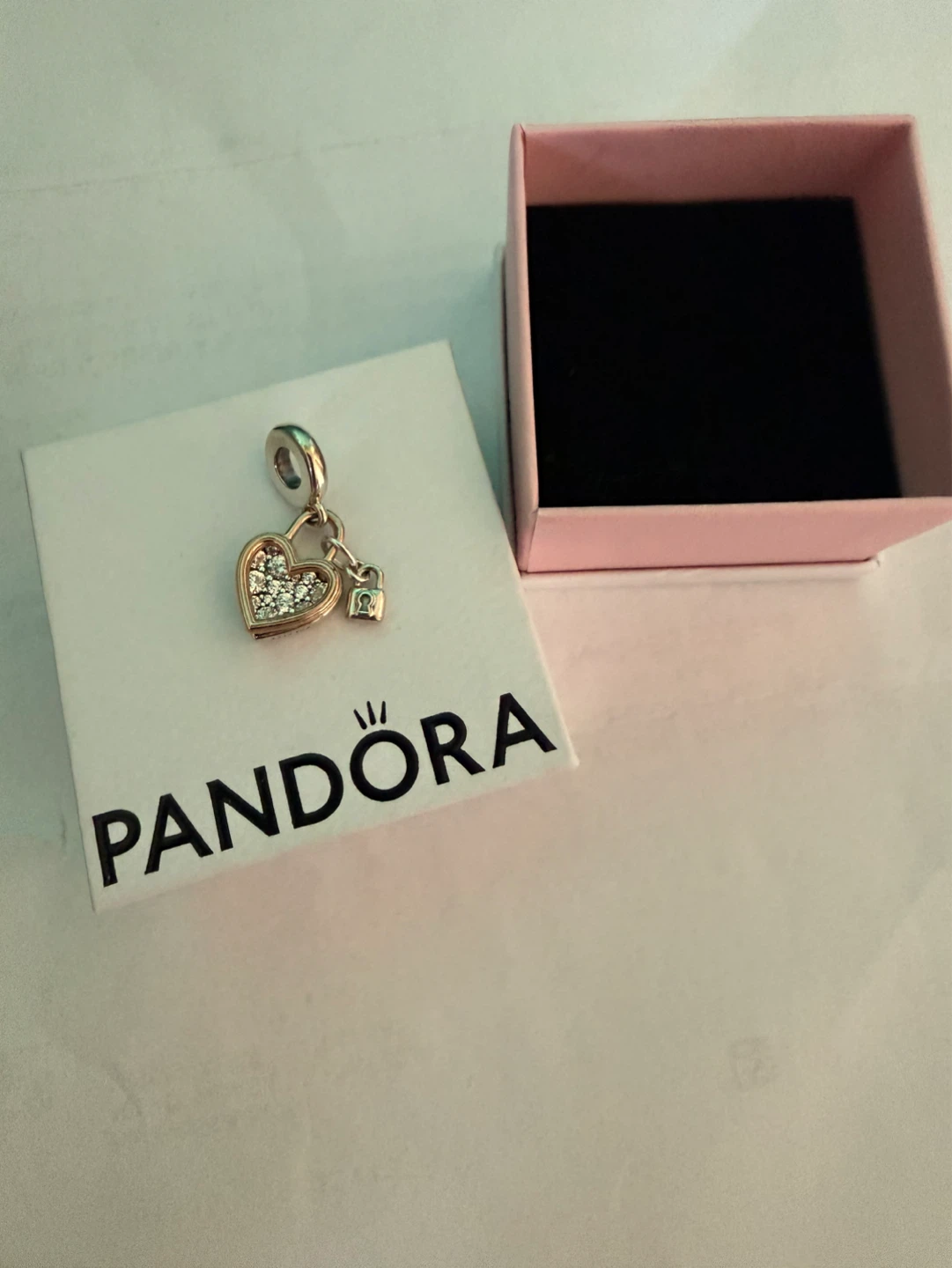 Pandora Rose Two-Tone Heart Lock Charm - photo 3