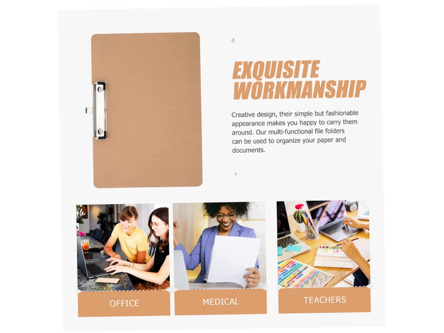 3pcs Writing Clipboard Clip Office Clips for Students - photo 4